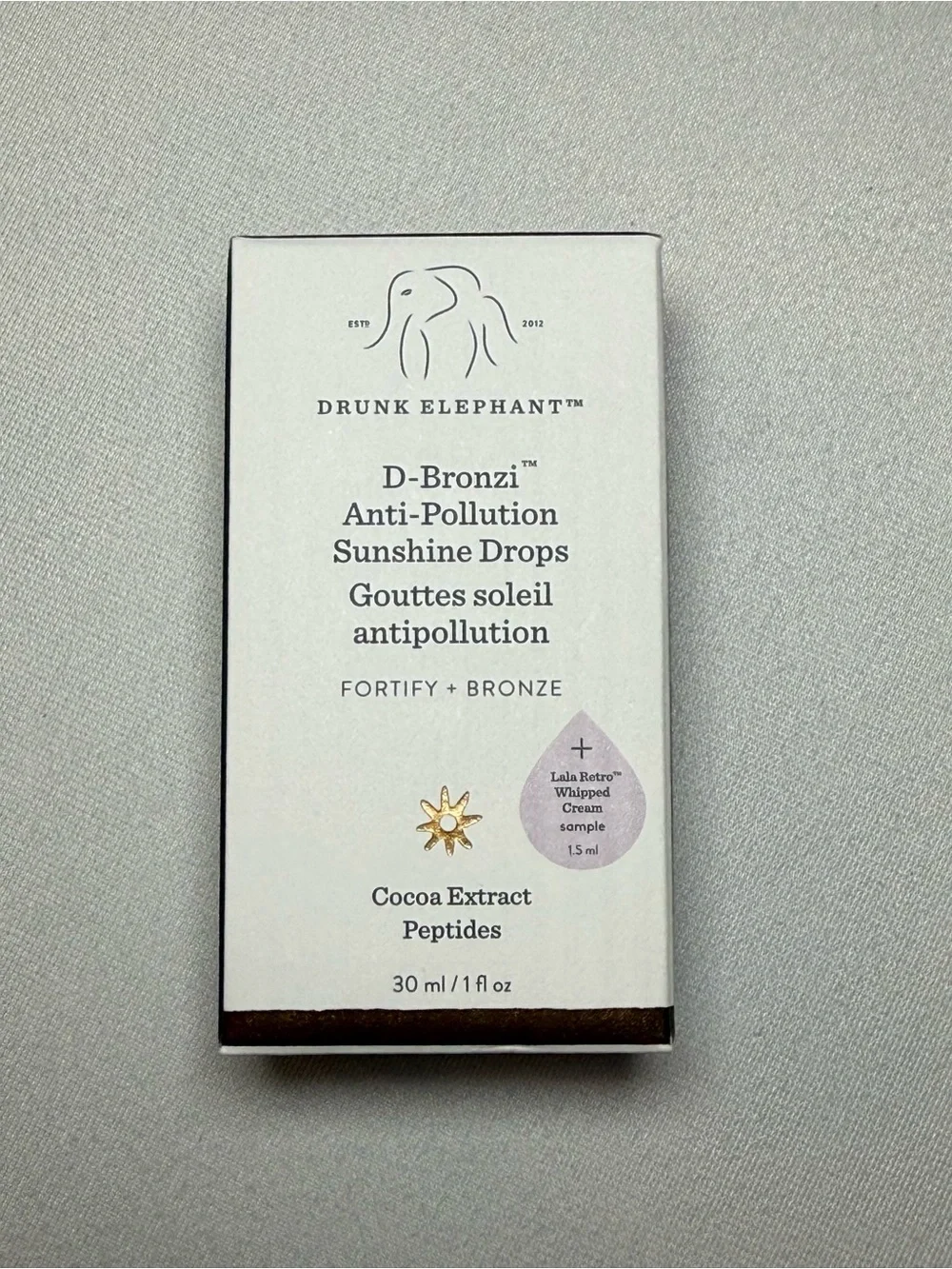 Drunk Elephant D-Bronzi Anti-Pollution Bronzing Drops Peptides Full Size NIB